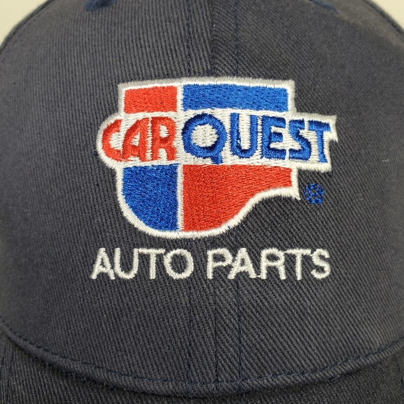 Car Quest Auto Parts Logo Hat Blue Strapback Canvas Trucker Cap Curve Bill NWOT - Picture 4 of 12